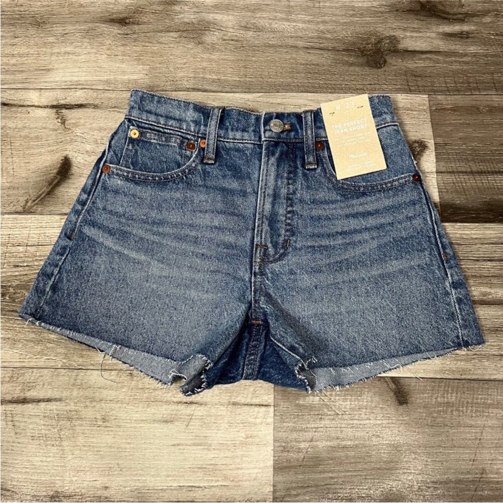 Madewell High Rise Cutoff The Perfect Jean Short Blue Nwt Women’s Size 23
